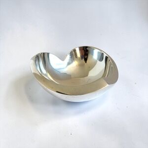 Nambe Love Heart Bowl 543 Sean OHara Silver Alloy 8.5 Inch MCM Decorative Dish